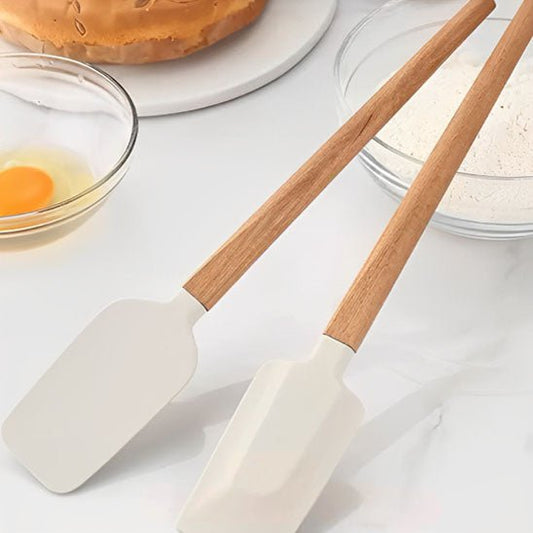maryse en silicone avec manche en bois set de deux